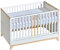ATB MEBLE Babybett mit Matratze 120x60 cm - Nordik Kollektion - Beistellbett Baby aus Holz - Bett Baby Mitwachsend - Kinderbett umbaubar - 4 Ebenen der Matratzenhöhe - Gitterbett - Weiß