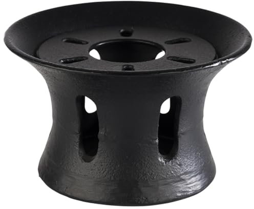 APS 10994 Stövchen Asia, Teewärmer, Kaffeewärmer, Abnehmbarer Deckel, Ø 13 cm, Höhe 7,5 cm, Gusseisen, schwarz