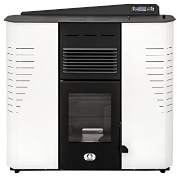 STUFE A PELLET ITALIA Marmolada 13 KW Canalisée 5 Étoiles - Poêle à Air Ventilé Efficacité 89% Chauffe 130m² Autonomie 20H Programmable 5 Puissances Design Compact Garantie 24 Mois Blanc