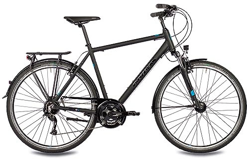 Airtracks 28 Zoll Herren Trekking Fahrrad TR.2825 Trekkingrad 24 x Gang Shimano Alivio RD-M3100 SGS Shadow Kettenschaltung - Schwarz Matt - Rahmenhöhe 56cm (Körpergröße 175-185cm)
