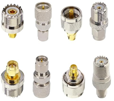 YILIANDUO Kit de Conector RF SMA-UHF SMA a UHF PL259 SO239 Mini Adaptador de Cable coaxial UHF para radioaficionado Banda ciudadana Antena VHF Marina inalámbrica Cable coaxial RF