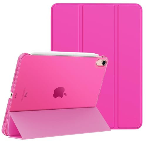 MoKo für iPad Air 11 Zoll Hülle (M3 2025 / M2 2024), iPad Air 5/4 Generation Hülle 2022/2020 10,9, Smart Schlanke Transluzente Harte PC Rückseite Schutzhülle,Unterstützt Touch ID, Pitaya Rot