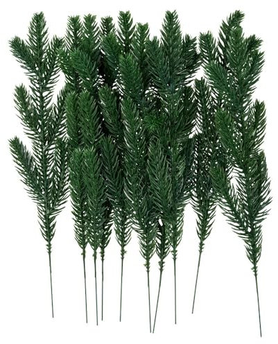 Ideen mit Herz Deko-Zweige | Kiefern-Zweige | Floristik | Kunstpflanze | Weihnachts-Dekoration | Winter | Tischdeko | Gesteck | 30cm lang | 10 Stück