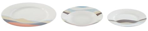 Home ESPRIT Set de Vajilla Azul Verde Porcelana Tropical 18 Piezas 27 x 27 x 2 cm