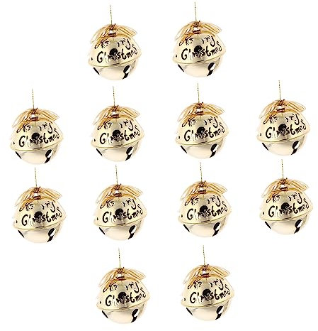 TOPBATHY 12st Weihnachtsglocken Schlittenglocken Bunte Metallglocken Weihnachtsschellen Anhänger Kuhglocken-Halskette Wohnakzente Schmiedeeisen Mini Polarexpress