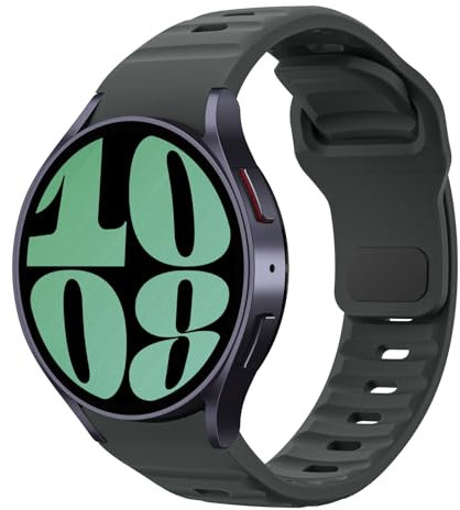 MoKo Correa Robusta Compatible con Samsung Galaxy Watch 7 FE 6 5 4 40mm 44mm/Watch 6 Classic 43mm 47mm/5 Pro 45mm/4 Classic 42mm 46mm, 20mm Pulsera de Repuesto de Silicona para Hombre, Gris Espacial
