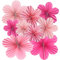 Surflyee 9 Stück Papierblumen Deko Hängend, Blumen Papier Deko, Fächer Dekoration, Papier Blumen Hängende für Geburtstagsfeiern, Zusammenkünfte, Hochzeiten, Babypartys, Rosa Papierblumen
