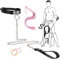 QiKKago Frusta per Cavalli Frusta Sportiva Rosa Squisito Set di Formazione per L'equitazione-Q11
