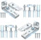 Ulsam Professional Bi-Fold Door Hardware Repair Kit Folding Door Replacement Parts - Includes Top Bottom Pivots, Bracket, and Guide Wheel for 7/8inch to 1inch Track (2 Piece Set)