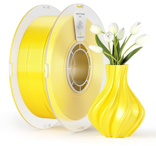 kexcelled PLA Silk Gelb Seide Filament 1,75mm +/- 0,03mm, 1kg, Shiny Gloss | 3D Drucker Ästhetische Materialien, Seidige Oberfläche, Ordentliche Wicklung