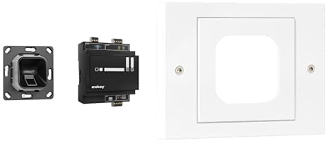 ekey xLine Fingerprintset für Unterputzmontage, ohne Rahmen, schwarz + ekey Gira xLine Rahmen TX_44, reinweiß