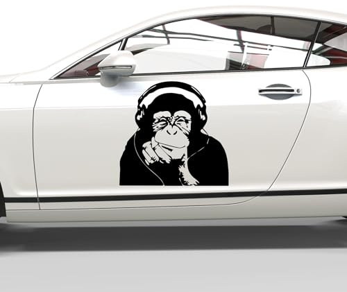 mein-motiv.com Autoaufkleber Bansky AFFE denkend Größe M - ca. 50cm x 47cm
