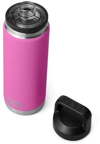 YETI Rambler Bottle Chug, botella de acero inoxidable aislada al vacío con tapa para beber, fucsia flor silvestre, 760 ml