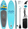 FunWater Aufblasbares ultraleichtes Stand Up Paddle Board mit Stand Up Paddle Board, Adj Floating Paddles, Pumpe, SUP Reiserucksack, Leine, Gurt, Touring für alle Niveaus (Blaugrau)