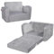 VEVOR 2 in 1 Kindersofa Umwandelbar Zum Liegestuhl, Ausklappbarer Sessel, Kleinkind Armlehnenstuhl-Bett, Zusammenklappbares Spielsofa, Kindercouch Grau 104 x 58 x 32 cm