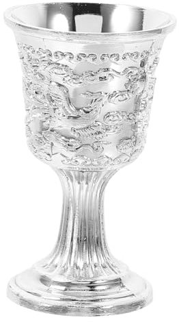 Alipis Italian Vintage Goblet Gold Stemless Wine Cup Brass Goblet Dragon Phoenix Decor for Celebrations