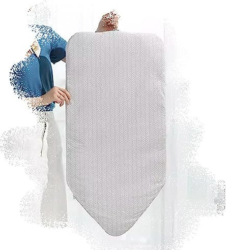 Perchero de ropa para colgar en la tabla de planchar – Colgador de mano para máquina de planchar con cubiertas de tabla para una fácil eliminación de arrugas