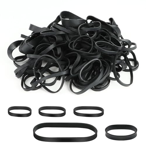 100 Stück Starke Gummibänder in 5 Größen (5/6/8/9/12 cm) – UV-, Hitze- & Kältebeständige Elastische Gummiringe für Camping, Survival & Haushalt – Robuste Bürobedarf