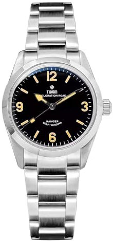 TACTICAL FROG Thorn T003 PT5000 Automatische mechanische Uhr für Herren, 34 mm, Saphirglas, 100 m wasserdicht, Schwarz