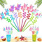 Cannucce Bambini Colorate, 8 pezzi Cannucce a Spirale per Feste, Cannucce di Cartoon, Straw Riutilizzabili, Cannucce Ricurve, per Feste di Compleanno, Decorazioni per Feste di Famiglia (M1)