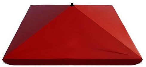 Tettuccio per Ombrellone da Esterno in Tessuto di Ricambio per 4 Stecche Telo di Ricambio per Ombrellone Quadrato per Ombrellone da Giardino(Deep Red,3.0x3.0m)