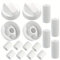 CHEFZOCO Manija perillas mando Universal para Horno, Perilla placa de vitrocerámica, Perillas de Cocina, Manija cocina de gas, Incluye adaptadores, 4 cm diámetro total, Pack 4 unidades, Blanco