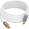 Leloco Cavo audio ottico, 1 m, Toslink, cavo digitale ottico audio, bianco, connettori placcati in oro e manicotto in alluminio, compatibile con soundbar, PS5, Xbox, Home Theater (SPDIF/OPTICAL)