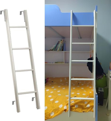 DECAKE Scaletta per Letto a Castello per dormitori scolastici, Solo scaletta, scaletta Bianca Corta di Ricambio per Letto a Castello/Camper, scaletta Leggera salvaspazio, 45/50/55 (Dim