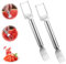 HOIDOKLY Lot de 2 emporte-pièces 2 en 1 en acier inoxydable 2025 pour coupe-pastèque améliorée, fourchette à fruits à double tête