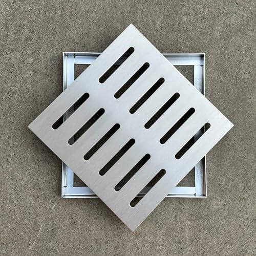 URUCHF Garden Drainage Metallgitter-Abdeckung für die Entwässerung, extra Flacher Abflussschutz für Aufhalten von Blättern, quadratisches Abflussgitter, Gully-Gitterabdeckung aus Edelstahl(12cmx12cm)