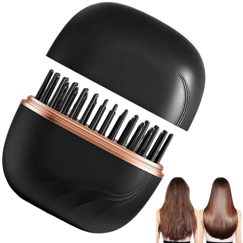 Horuili® Cepillo Alisador de Pelo Mini Inalámbrico, Cepillo Alisador Recargable Portátil, 3 Niveles de Temperatura Ajustable, Calentamiento Rápido en 30 Segundos, Antiescaldaduras