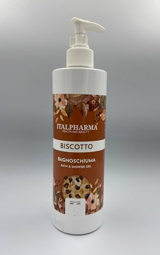 ITALPHARMA Set Bagnoschiuma Delicato, 8 Fragranze Naturali, Formula Ipoallergenica con Oli Vegetali, 500ml, Dispenser Pump, Made in Italy (Biscotto)