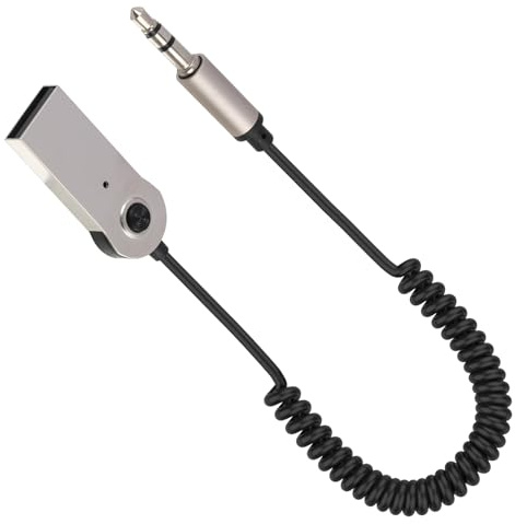 Adaptateur Jack Bluetooth, Récepteur Bluetooth Jack 3.5mm pour Voiture, avec USB, Bluetooth 6.0, Appelvs Mains Libres et Audio sans Fil pour Autoradio, Enceinte et Système AUX (Gris Foncé)