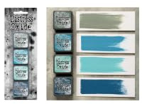 Tim Holtz Distress Mini Oxide Ink Pads 4pcs - Kit #16 Blues