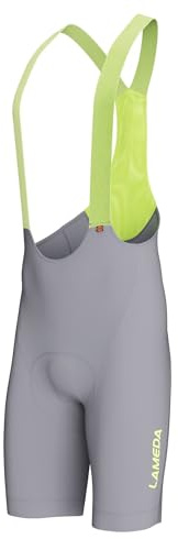 LAMEDA Herren Radhose Kurz mit Trägern Trägerhose Italienischem 3D Sitzpolster Atmungsaktive Schnelltrocknend Fahrradhose UPF Bib Shorts für Rennrad MTB