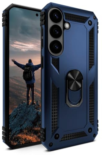 ONEFLOW für Samsung Galaxy S26 Hülle mit Handygriff Ständer, Outdoor Schutzhülle stoßfest Panzerhülle mit Kameraschutz, Handyhülle Hybrid TPU Case, Titan Cover, matt Blau
