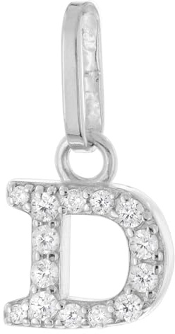trendor Buchstaben-Anhänger D 925 Silber Rhodiniert 21270-D | zauberhaftes Schmuckstück für Damen, persönliches Accessoire,