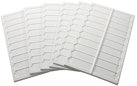 Bel-Art H44581-0000 Microscope Slide Tray, 20 Capacity, 13-1/2 x 6-5/8, Plastic, Pack of 6