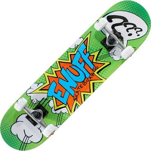 Enuff Skateboard mit durchgängigem POW-Comicaufdruck, Skateboard, grün, 29.5nch by 7.25inch