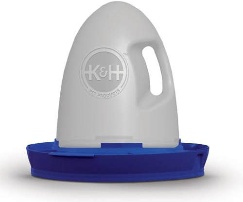 K&H Pet Products Thermo-Poultry Waterer 2.5gal. (Heated) Gray 60 Watts - No Roost Top & Non-Spill Refill