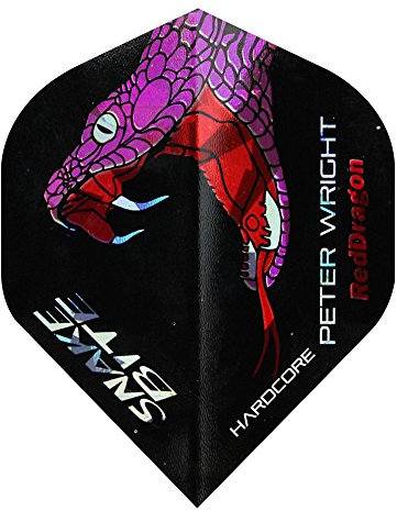 Hardcore Peter Wright Snakebite Holographische Dart Flights - 3 Sätze pro Packung (9 Flights insgesamt)