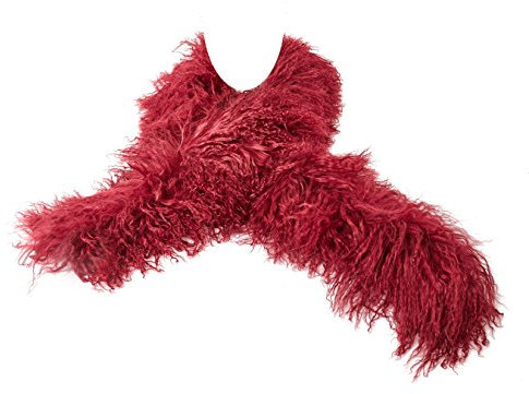 Reissner Lammfelle Boa Schal Stola aus Tibetlammfell Farbe dunkel bordeaux JAY23 Boa-140