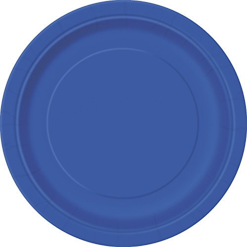 Royal Blue Solid Round Paper Dessert Plates (17cm) 8 Count - Vibrant Paper Plates for Parties and Events, Perfect for Appetizers, Snacks, and Desserts