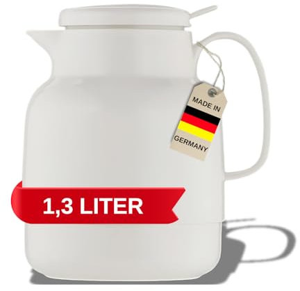 Helios Mondo - Jarra de vacío de plástico, plástico, Blanco, 1,3 litros