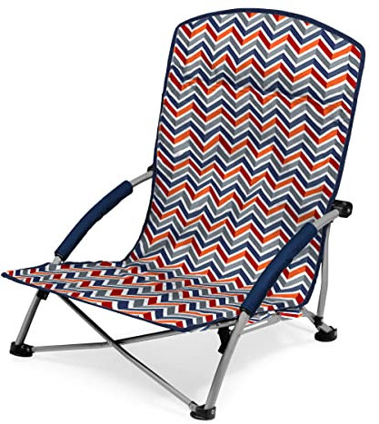 PICNIC TIME Tranquility Beach Chair with Carry Bag, Folding Outdoor Camping Chair for Adults with Powder-Coated Steel Frame and Inward-folding Compact Design, Lightweight, Portable (Vibe Collection)