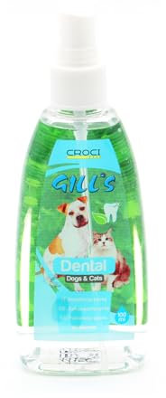 CROCI GILL DENTAL, Dentifricio spray per cani e gatti, Dentifricio liquido senza spazzolino e senza risciacquo, formato 100ml