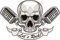 Let's Rock Skull Aufkleber Sticker Schädel Totenkopf Musik Bands Rock 'n' Roll Mikrofon Rockabilly Oldschool ca. 12x8 cm