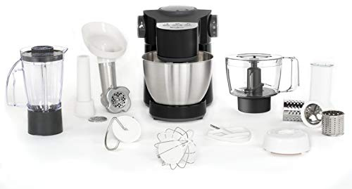 Robot da cucina Moulinex Wizzo QA3198, 1000 W, contenitore da 4 L, kit di miscelazione e impasto, frullatore, grattugia, tritacarne, tritatutto