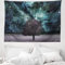ABAKUHAUS Platz Wandteppich, Nebula Galaxy Planet Baum aus Weiches Mikrofaser Stoff Waschbar ohne Verblassen Digitaldruck, 150 x 110 cm, Blasser Teal