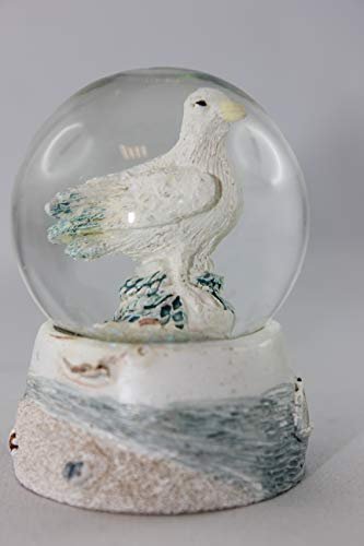 Out of the blue, Roxan - 27354 - Schüttelkugel, Polyresin, Glitterkugel, Maritim, Seemöwe, 6cm x 4,5cm